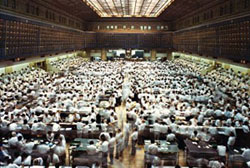 Floor trading in the 1980s Floor trading in the 1980s